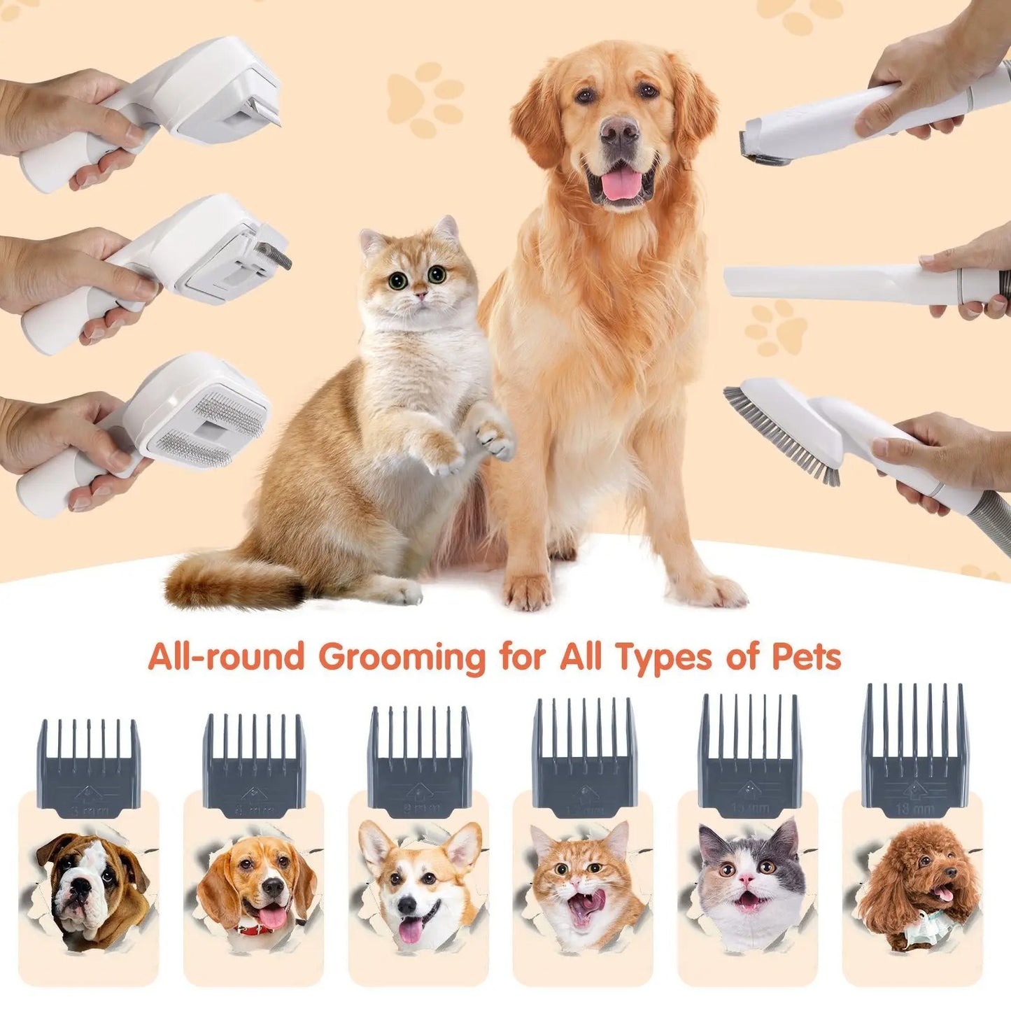 Petzio™ FurMaster Pro 6-in-1 Kita Pet Grooming Vacuum Kit