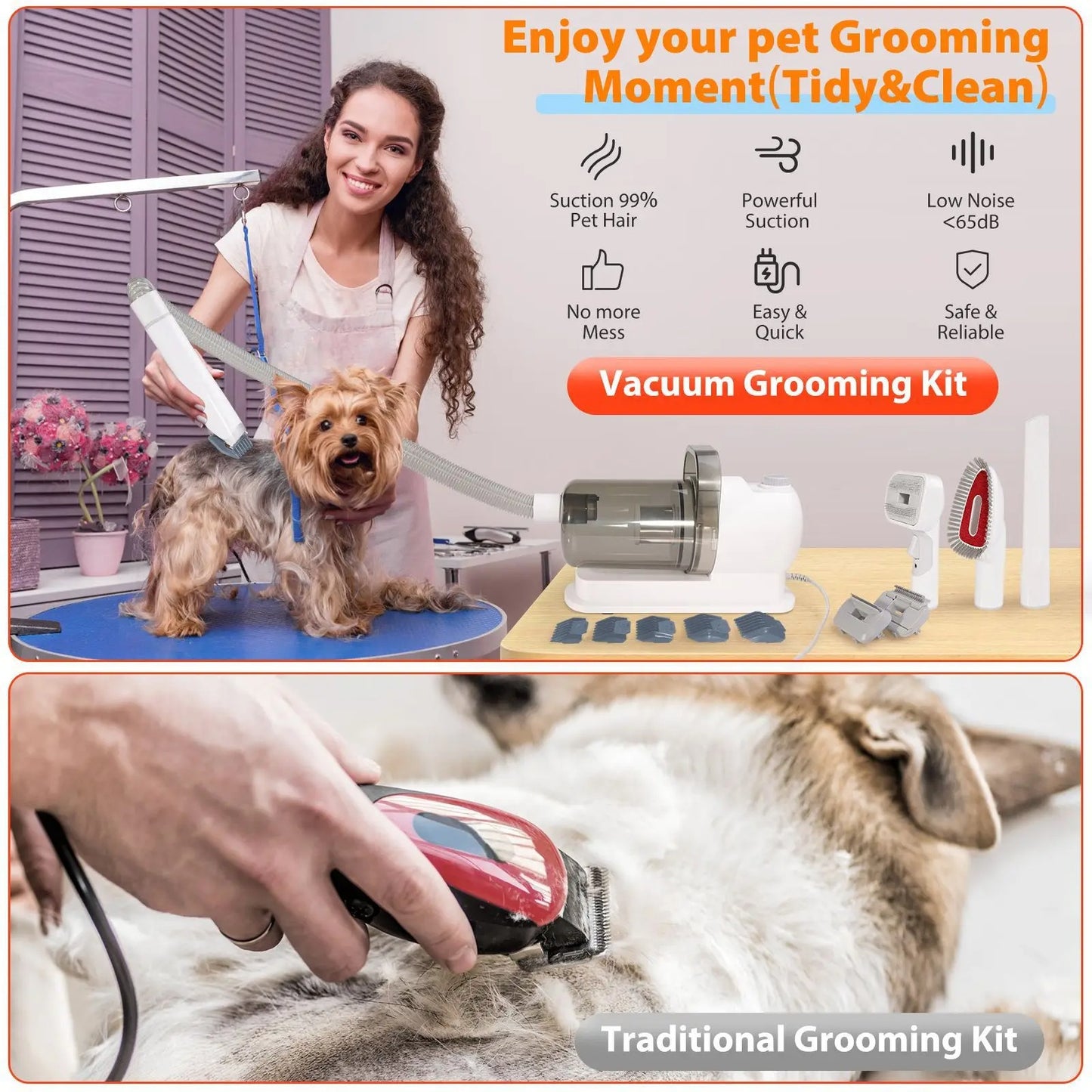 Petzio™ FurMaster Pro 6-in-1 Kita Pet Grooming Vacuum Kit