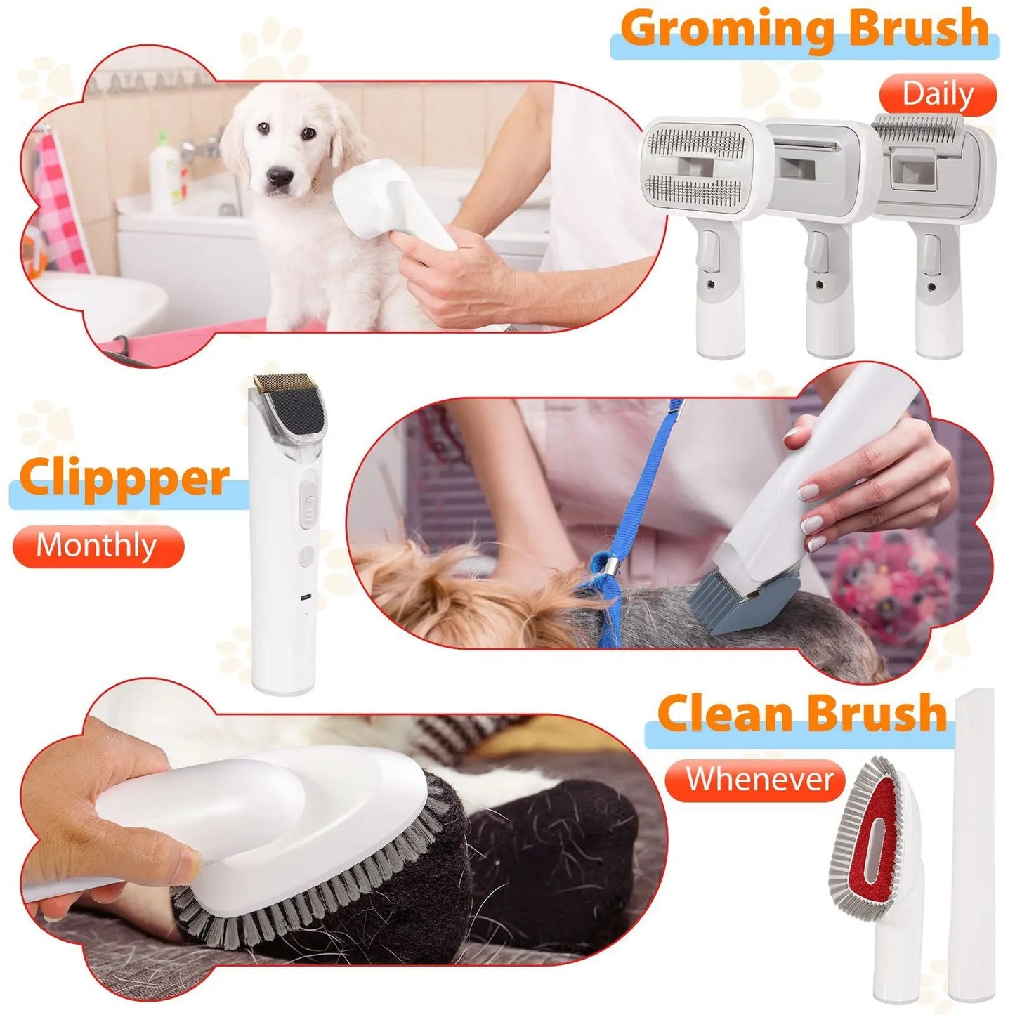 Petzio™ FurMaster Pro 6-in-1 Kita Pet Grooming Vacuum Kit